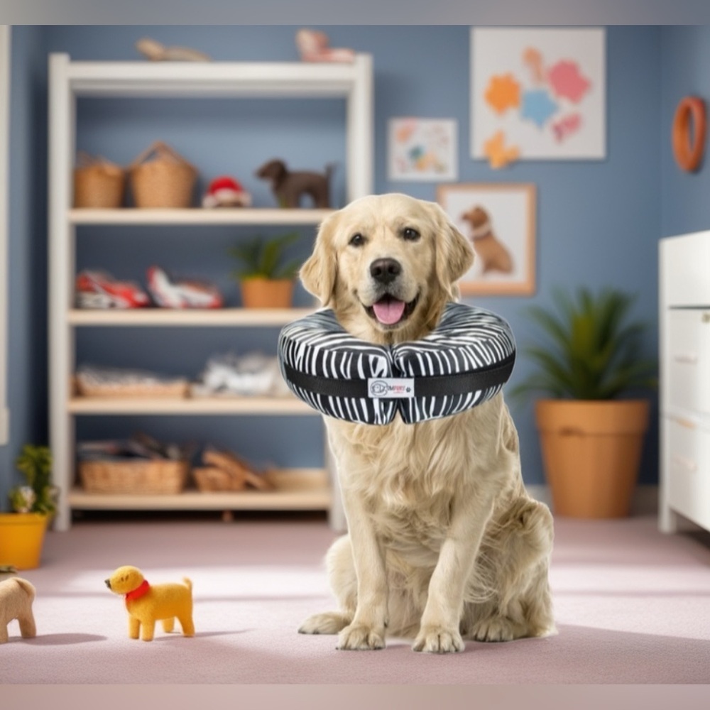 🎉HP🎉Comfurt Pet Recovery Collar in Zebra XL